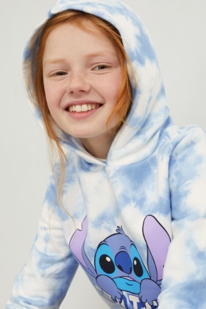 Moletom Com Capuz C&A Lilo & Stitch Menina Branco Luz Azuis | 61372WGOK