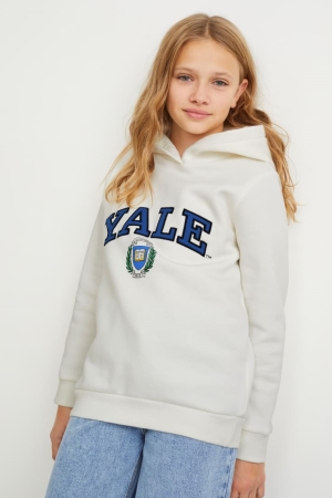 Moletom Com Capuz C&A Yale University Menina Branco | 37210NXBI