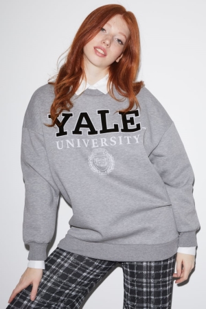 Moletons C&A Clockhouse Yale University Feminino Luz Cinzentas | 95216LFKO