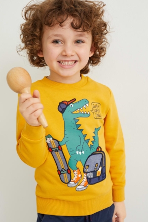 Moletons C&A Dinosaur Menina Amarelas | 87914LADI