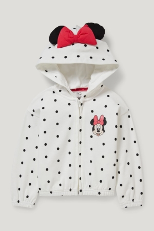 Moletons C&A Minnie Mouse Zip-through With Hood Polka Dot Menina Branco | 86095XWFC