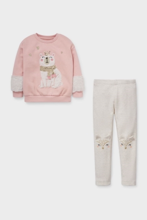 Moletons C&A Set And Thermal Leggings 2 Piece Menina Rosa | 86217SYKO