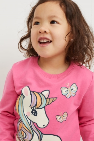 Moletons C&A Unicorn Menina Rosa | 20497RFPH