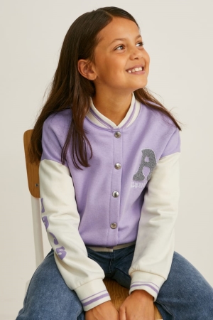 Moletons C&A Zip-through Menina Luz Roxo | 60753SRYA