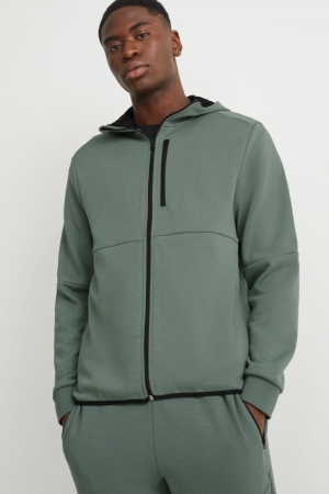 Moletons C&A Zip-through With Hood Masculino Verdes | 54069GXDY