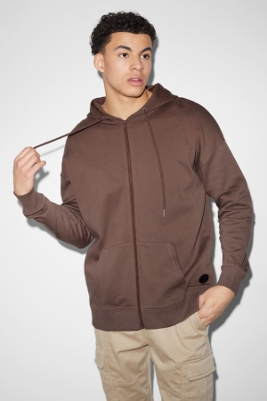 Moletons C&A Zip-through With Hood Masculino Cafes | 85967UOXF