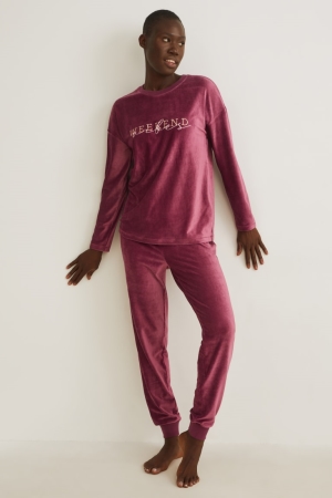 Roupa De Dormir C&A Pyjamas Feminino Bordeaux | 48765QVNI