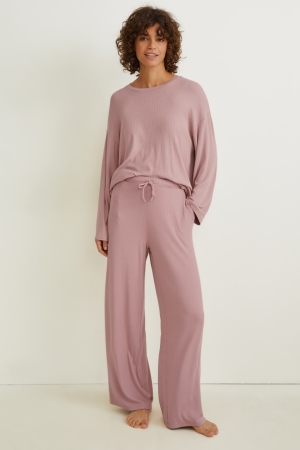 Roupa De Dormir C&A Pyjamas Feminino Rosa Escuro | 61308YJKA