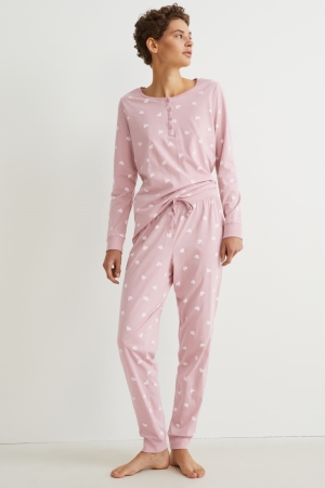 Roupa De Dormir C&A Pyjamas Patterned Feminino Rosa | 13526PUYG