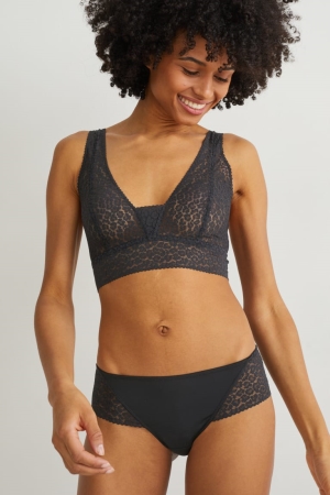 Roupa Interior C&A Bralette Feminino Pretas | 02635IAPE