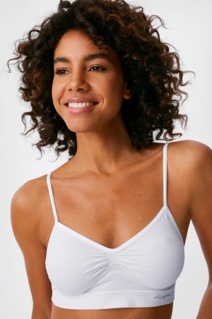 Roupa Interior C&A Bralette Seamless Feminino Branco | 42931WOTV