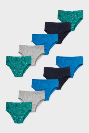 Roupa Interior C&A Multipack Of 10 Briefs Organic Algodão Menino Pretas Cinzentas | 93520DXZQ