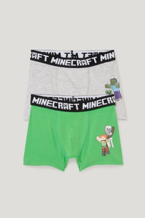 Roupa Interior C&A Multipack Of 2 Minecraft Boxer Menino Luz Verdes | 29680CQWR