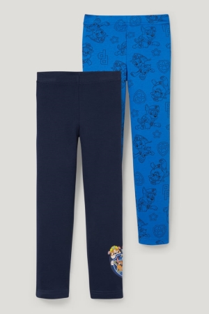 Roupa Interior C&A Multipack Of 2 Paw Patrol Long Pants Organic Algodão Menino Azuis Escuro | 90428MKNA