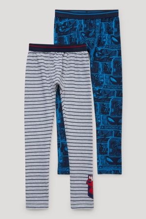 Roupa Interior C&A Multipack Of 2 Spider-man Long Pants Organic Algodão Menino Cinzentas Azuis Escuro | 24679KTAI