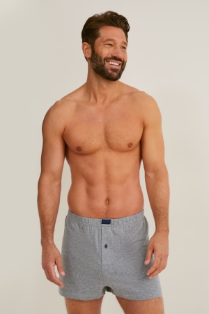 Roupa Interior C&A Multipack Of 3 Boxer Jersey Organic Algodão Masculino Azuis Escuro | 28574OJAG