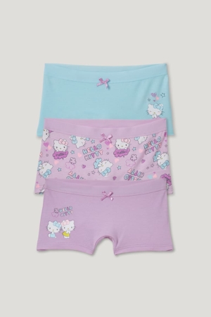 Roupa Interior C&A Multipack Of 3 Hello Kitty Organic Algodão Menina Rosa Turquesa | 40975XIAC