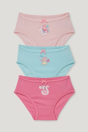 Roupa Interior C&A Multipack Of 3 Peppa Pig Briefs Organic Algodão Menina Rosa | 75294CWOT