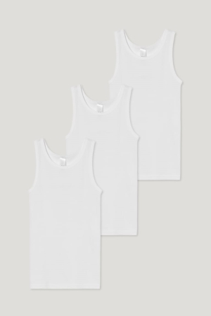 Roupa Interior C&A Multipack Of 3 Vest Organic Algodão Menina Branco | 46983XNRG