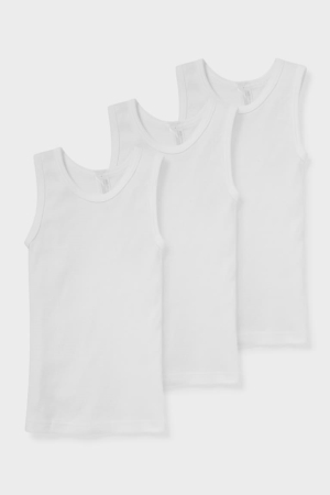 Roupa Interior C&A Multipack Of 3 Vest Organic Algodão Menino Branco | 91387HJAW