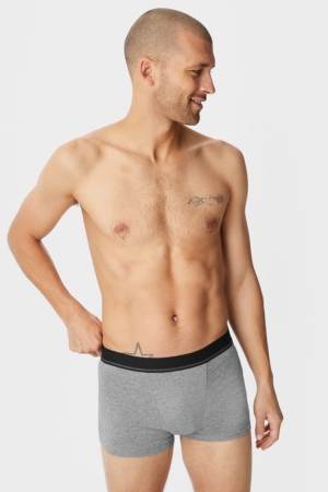 Roupa Interior C&A Multipack Of 5 Trunks Organic Algodão Lycra® Masculino Cinzentas | 94378ZMDQ