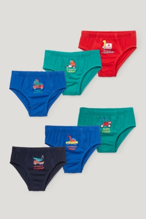 Roupa Interior C&A Multipack Of 6 Dinosaur Briefs Organic Algodão Menino Verdes | 23805RQEU