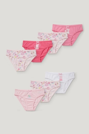 Roupa Interior C&A Multipack Of 7 Pepper Pig Briefs Organic Algodão Menina Rosa | 81247GVNJ