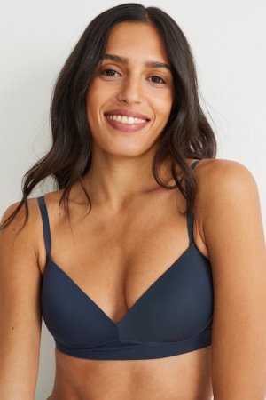 Roupa Interior C&A Non-wired Bra Acolchoado Feminino Azuis Escuro | 09316YWTQ