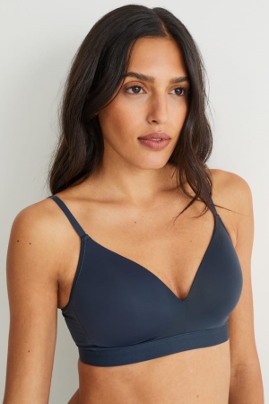 Roupa Interior C&A Non-wired Bra Acolchoado Feminino Azuis Escuro | 83496THOC