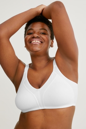 Roupa Interior C&A Non-wired Minimiser Bra Organic Algodão Feminino Branco | 96752ZGDC