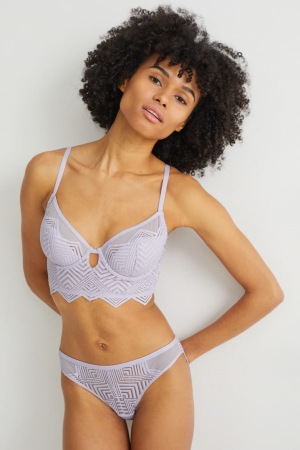 Roupa Interior C&A Underwire Bra Demi Acolchoado Feminino Luz Roxo | 60813TQRL