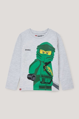 Tops C&A Lego Ninjago Long Sleeve Menino Luz Cinzentas | 85912UAQS