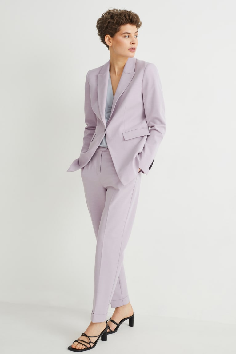 Blazers C&A Business Blazer- Regular Fit 4 Way Stretch Feminino Luz Roxo | 65074JQFT