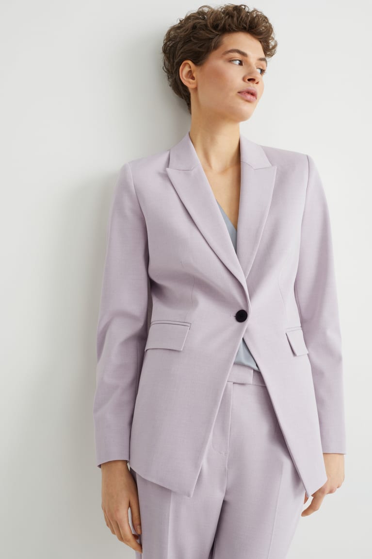 Blazers C&A Business Blazer- Regular Fit 4 Way Stretch Feminino Luz Roxo | 65074JQFT