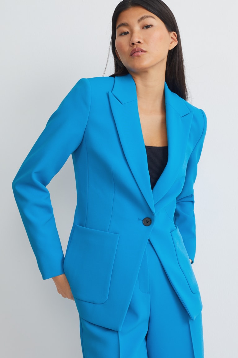 Blazers C&A Fitted Recycled Feminino Luz Azuis | 52893LAUT