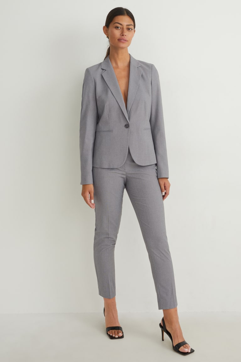 Blazers C&A Regular Fit Recycled Feminino Cinzentas | 15839TCJA