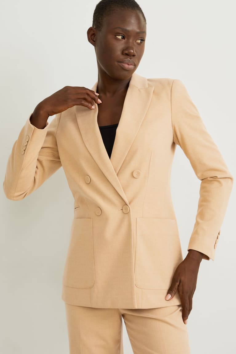 Blazers C&A Regular Fit Recycled Feminino Luz Marrom | 51823FJMT