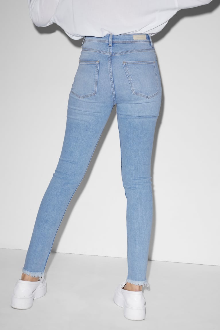 Calça Jeans C&A Clockhouse Magro High Cintura Feminino Azuis Luz Azuis | 98157LNAB