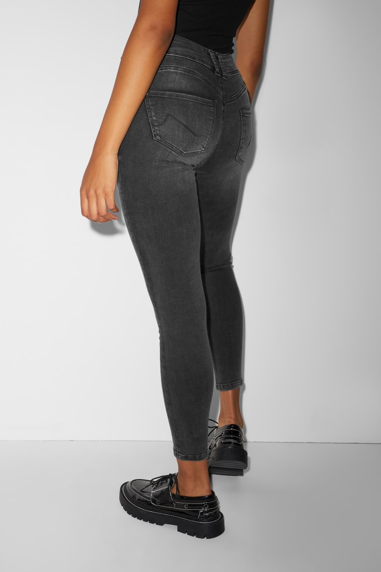 Calça Jeans C&A Clockhouse Magro Medio-rise Cintura Lycra® Recycled Feminino Azuis Cinzentas | 41937GAEM