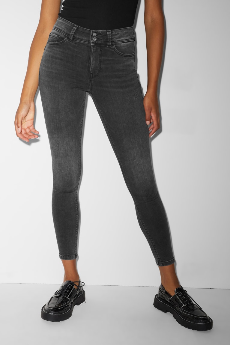 Calça Jeans C&A Clockhouse Magro Medio-rise Cintura Lycra® Recycled Feminino Azuis Cinzentas | 41937GAEM