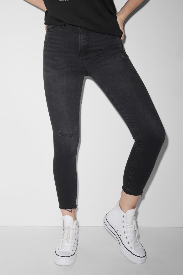 Calça Jeans C&A Clockhouse Magro Super High Cintura Recycled Feminino Pretas | 16895YULM