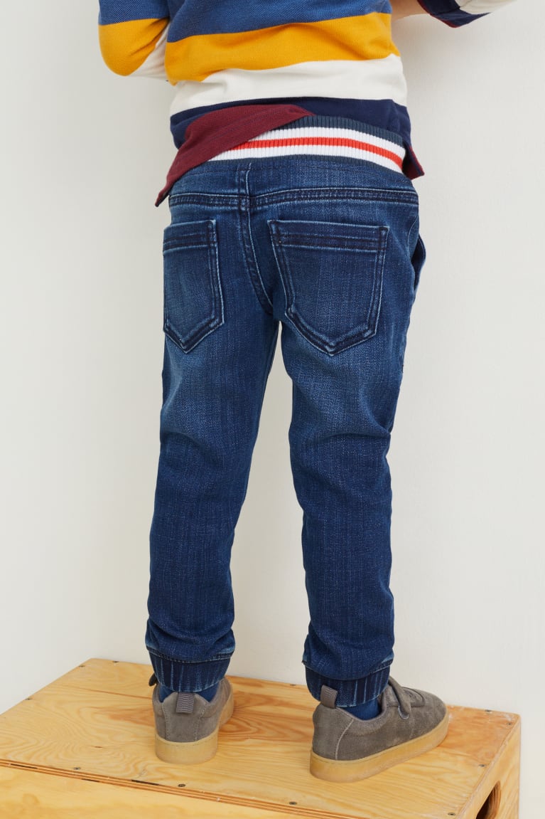 Calça Jeans C&A Dinosaur Slim Menino Azuis Azuis Escuro | 25340GNCY