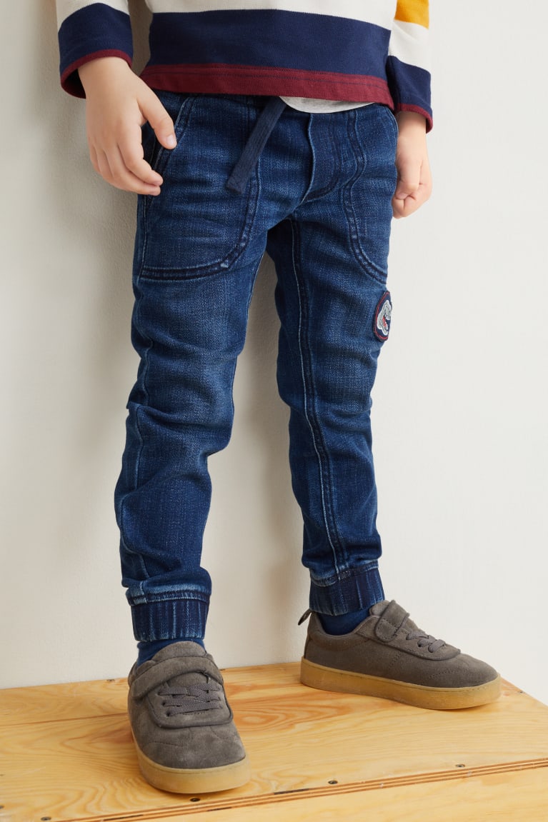 Calça Jeans C&A Dinosaur Slim Menino Azuis Azuis Escuro | 25340GNCY