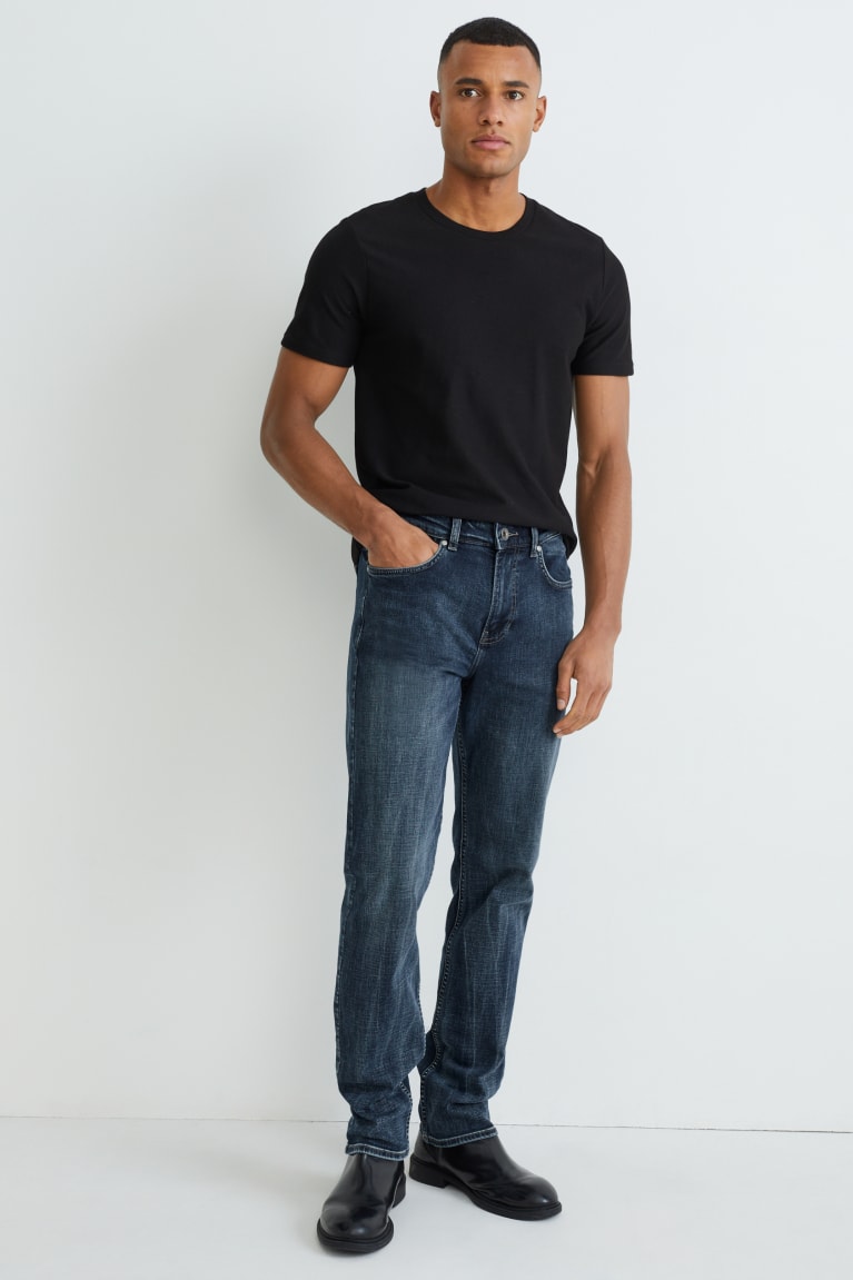 Calça Jeans C&A Em Linha Reta Lycra® Recycled Algodão Masculino Azuis | 54761HXYN