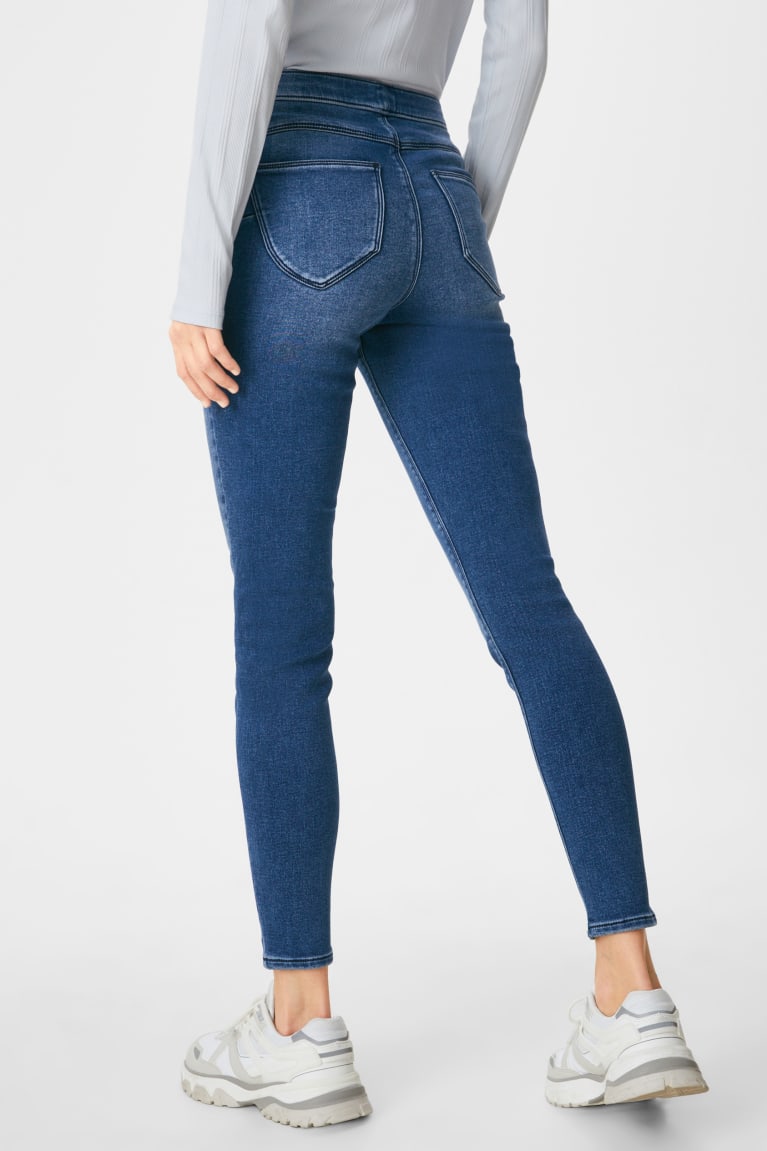 Calça Jeans C&A Jegging Thermal Jeggings Push-up Effect Feminino Azuis | 90517ZMDT