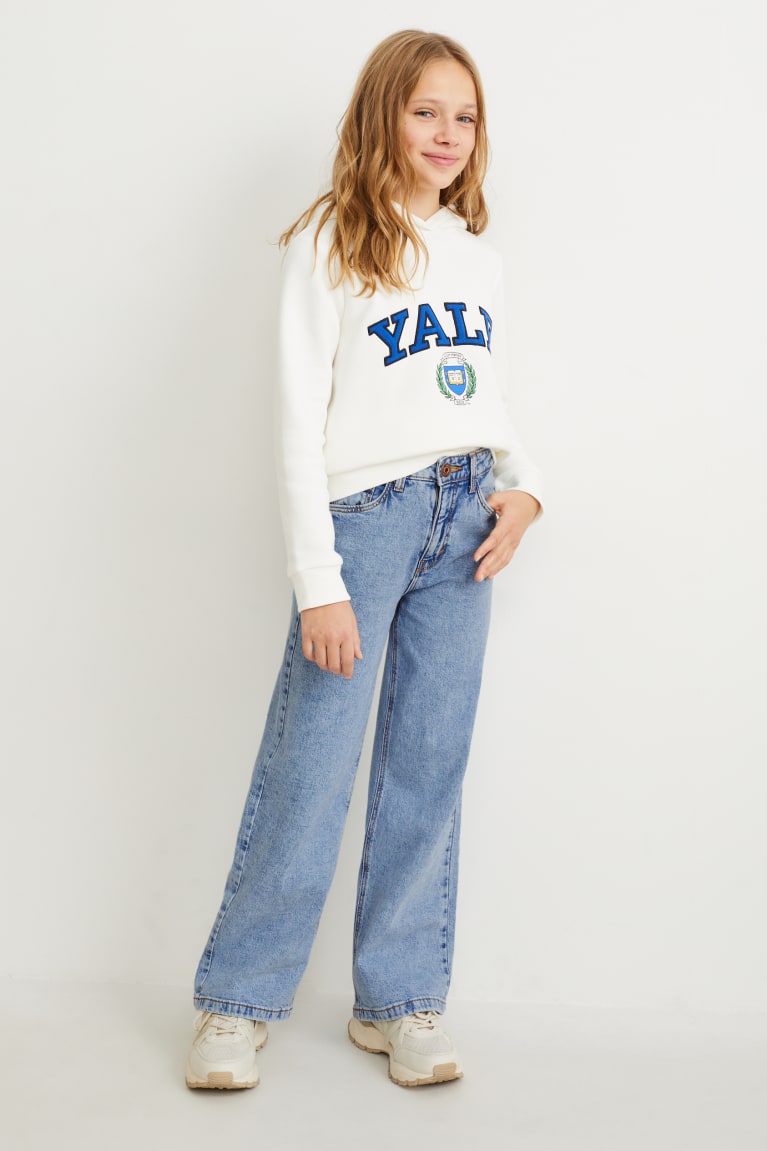 Calça Jeans C&A Largos Leg Menina Azuis Luz Azuis | 54820TVFU