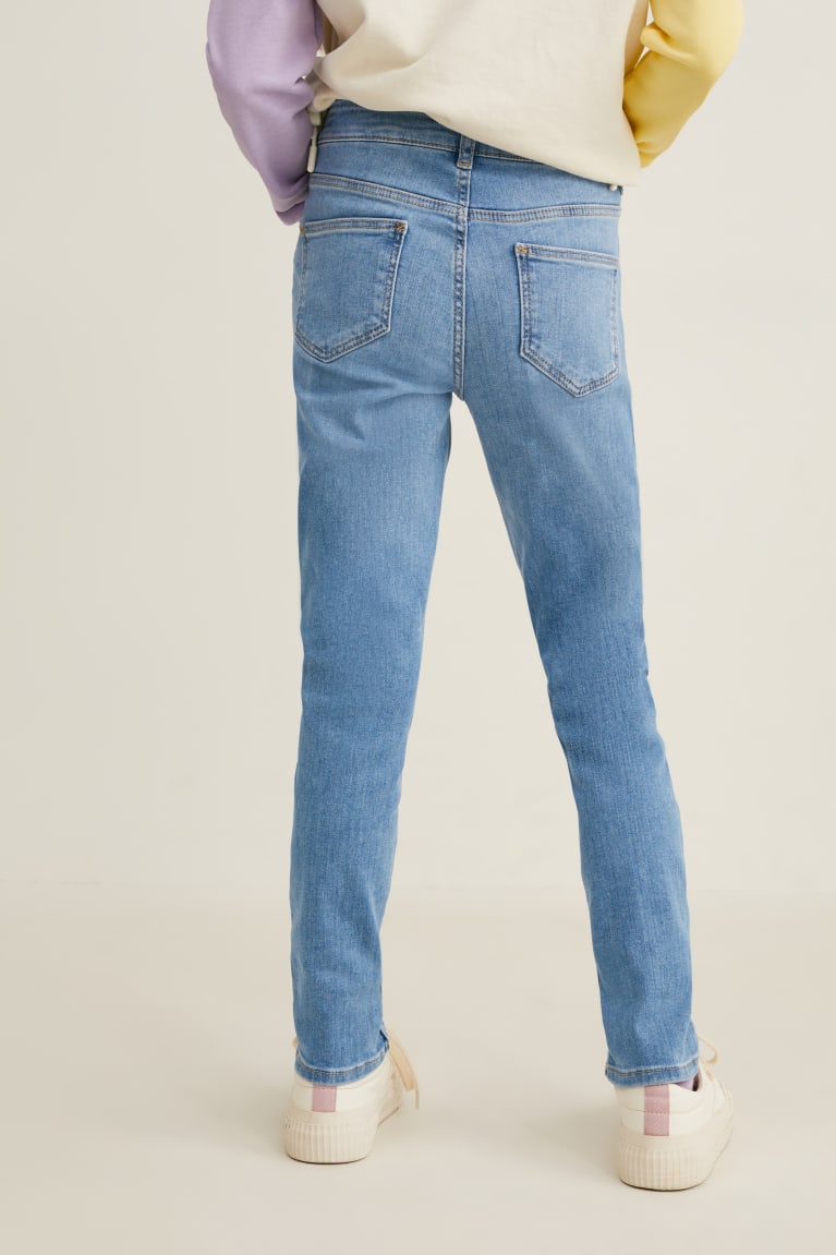 Calça Jeans C&A Magro Menina Azuis | 63810YJPE