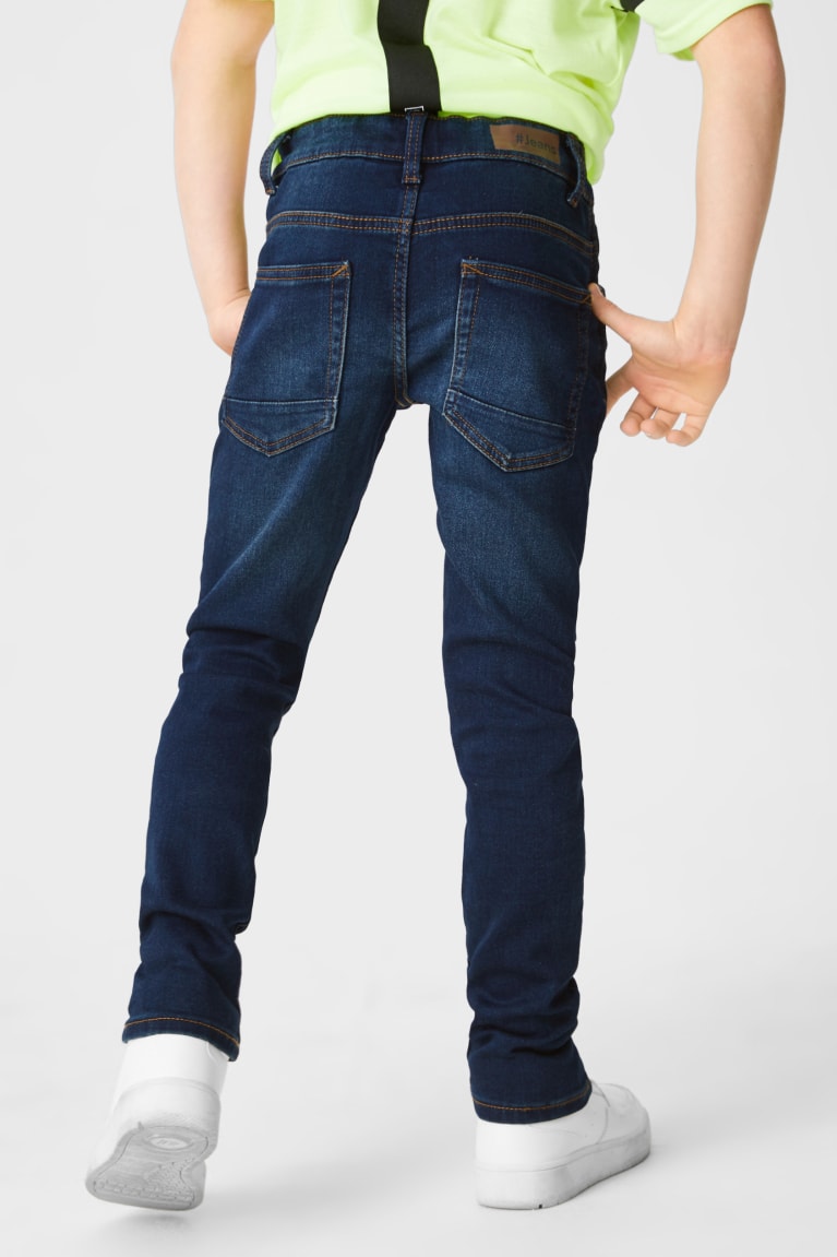 Calça Jeans C&A Magro Organic Algodão Menino Azuis Azuis Escuro | 57294MKVA