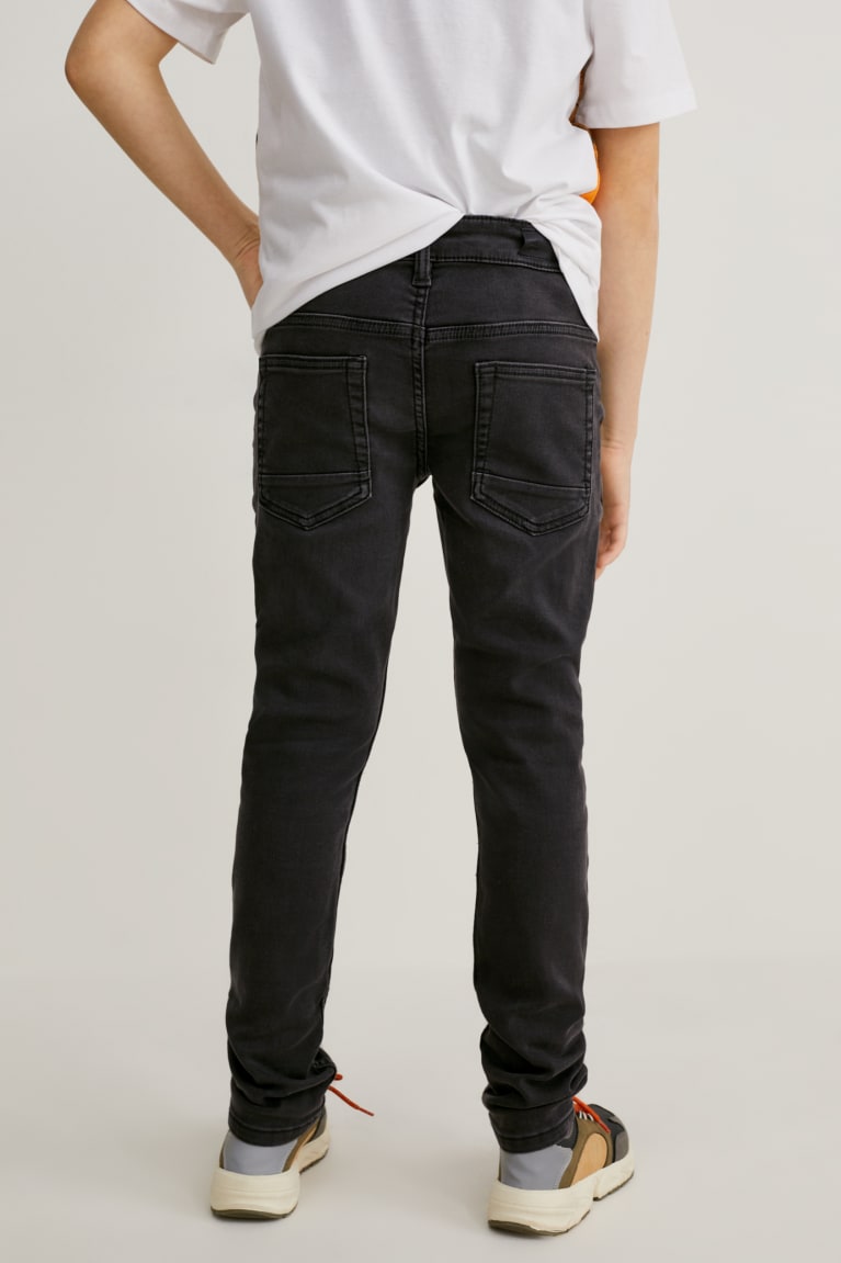 Calça Jeans C&A Magro Organic Algodão Menino Pretas | 61785VBZY