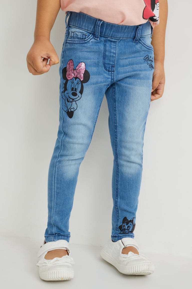 Calça Jeans C&A Minnie Mouse Jegging Menina Azuis | 35048JVEW